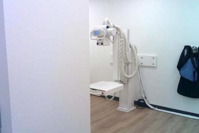 Imaging room with installed X-ray equipment